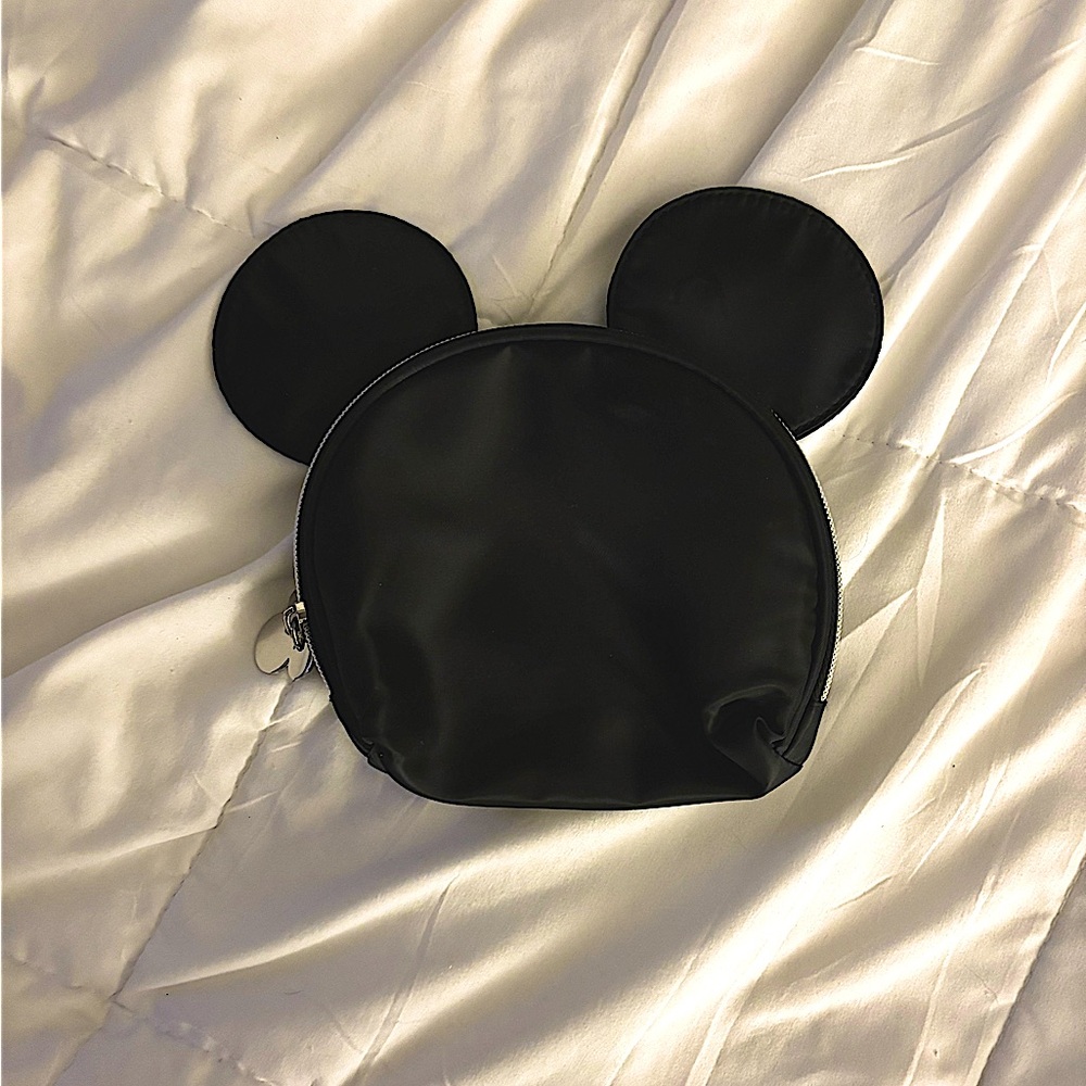 EUC Black Disney mouse ears pouch